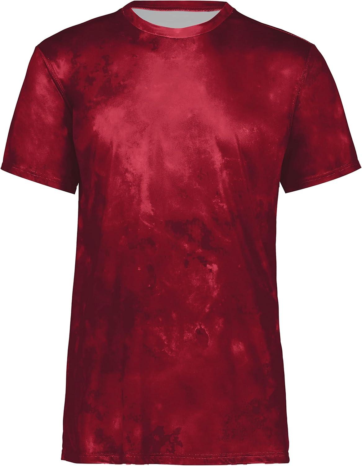 imageHolloway Mens Stock CottonTouch Poly TeeScarlet Cloud Print