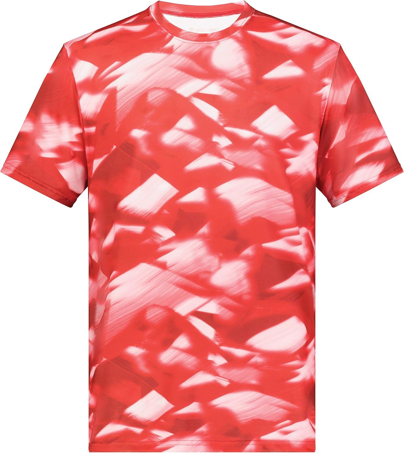 imageHolloway Mens Stock CottonTouch Poly TeeScarlet Glacier Print
