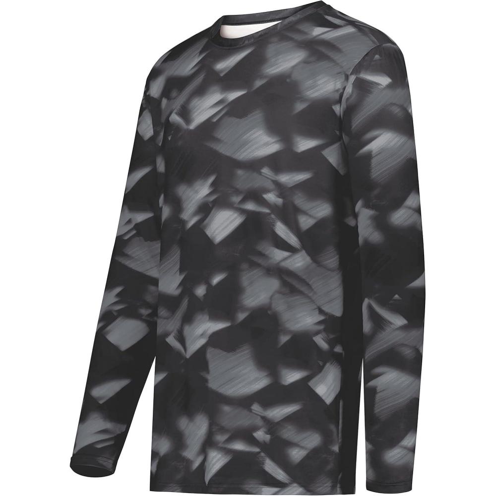 imageHolloway Mens CottonTouch Poly Cloud Long Sleeve TeeBlack Glacier Print