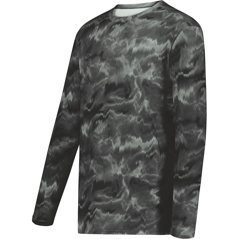 imageHolloway Mens CottonTouch Poly Cloud Long Sleeve TeeGraphite Shockwave Print