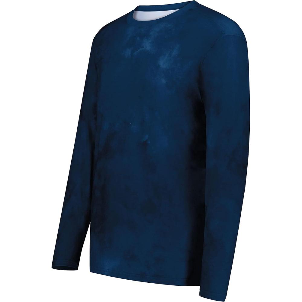 imageHolloway Mens CottonTouch Poly Cloud Long Sleeve TeeNavy Cloud Print