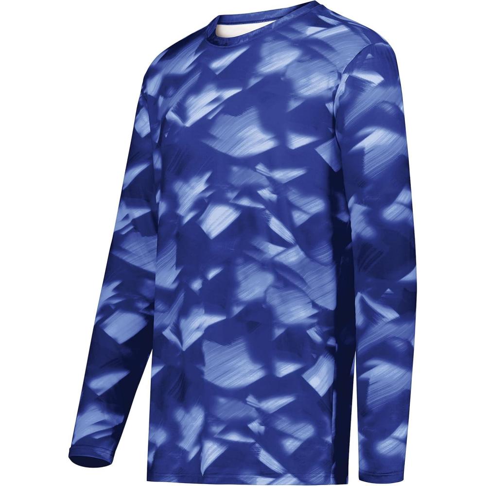 imageHolloway Mens CottonTouch Poly Cloud Long Sleeve TeeNavy Glacier Print