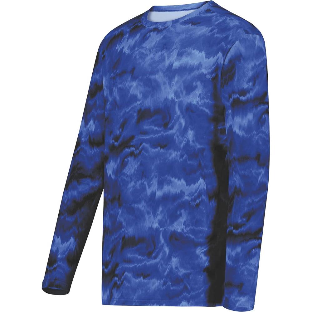 imageHolloway Mens CottonTouch Poly Cloud Long Sleeve TeeNavy Shockwave Print