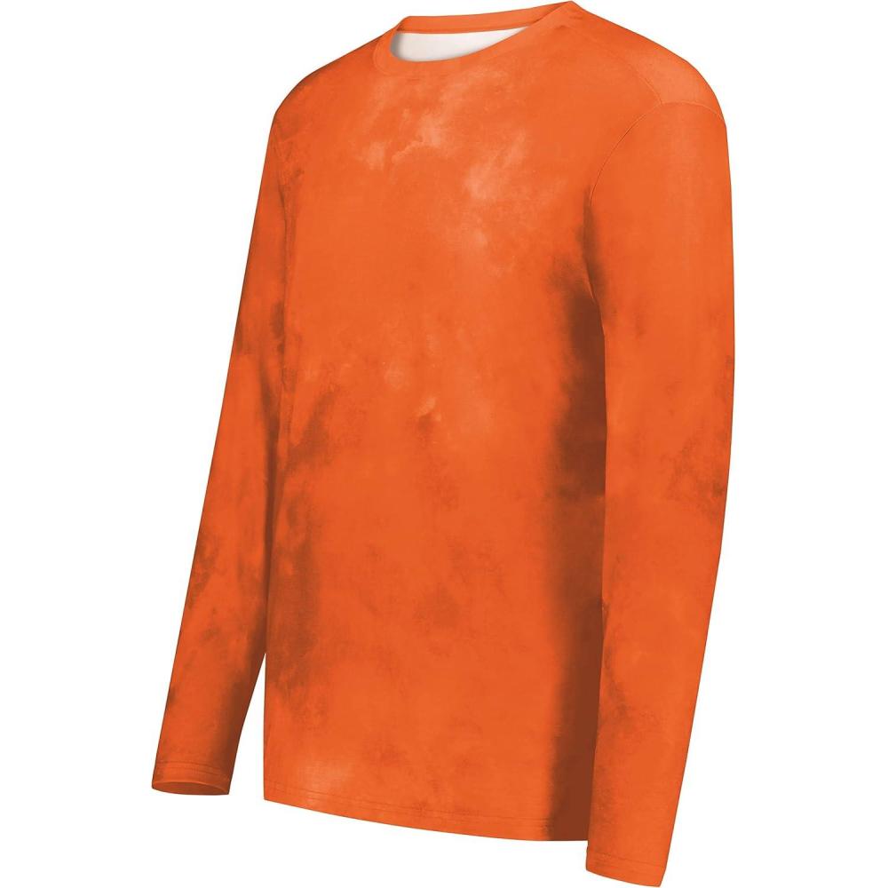 imageHolloway Mens CottonTouch Poly Cloud Long Sleeve TeeOrange Cloud Print