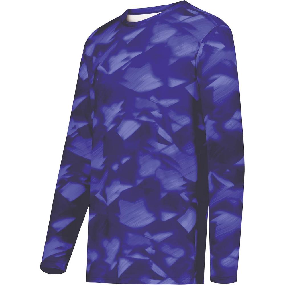imageHolloway Mens CottonTouch Poly Cloud Long Sleeve TeePurple Glacier Print