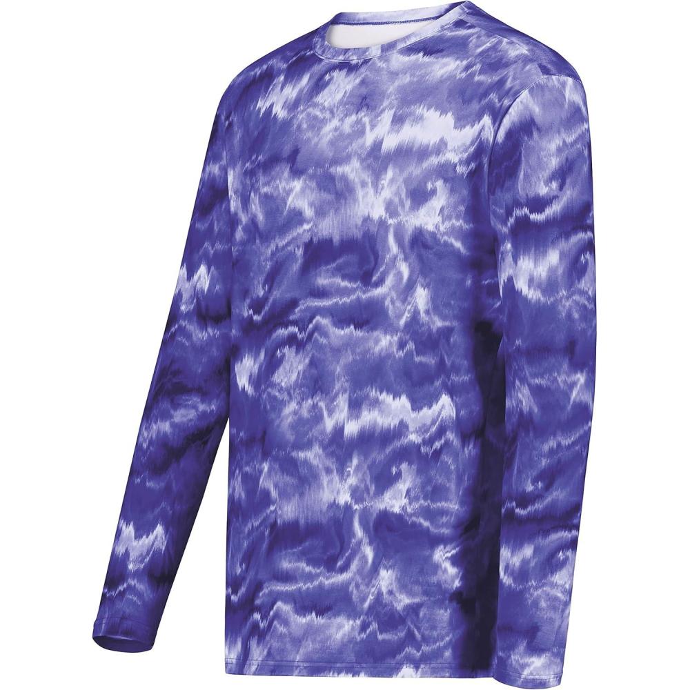 imageHolloway Mens CottonTouch Poly Cloud Long Sleeve TeePurple Shockwave Print