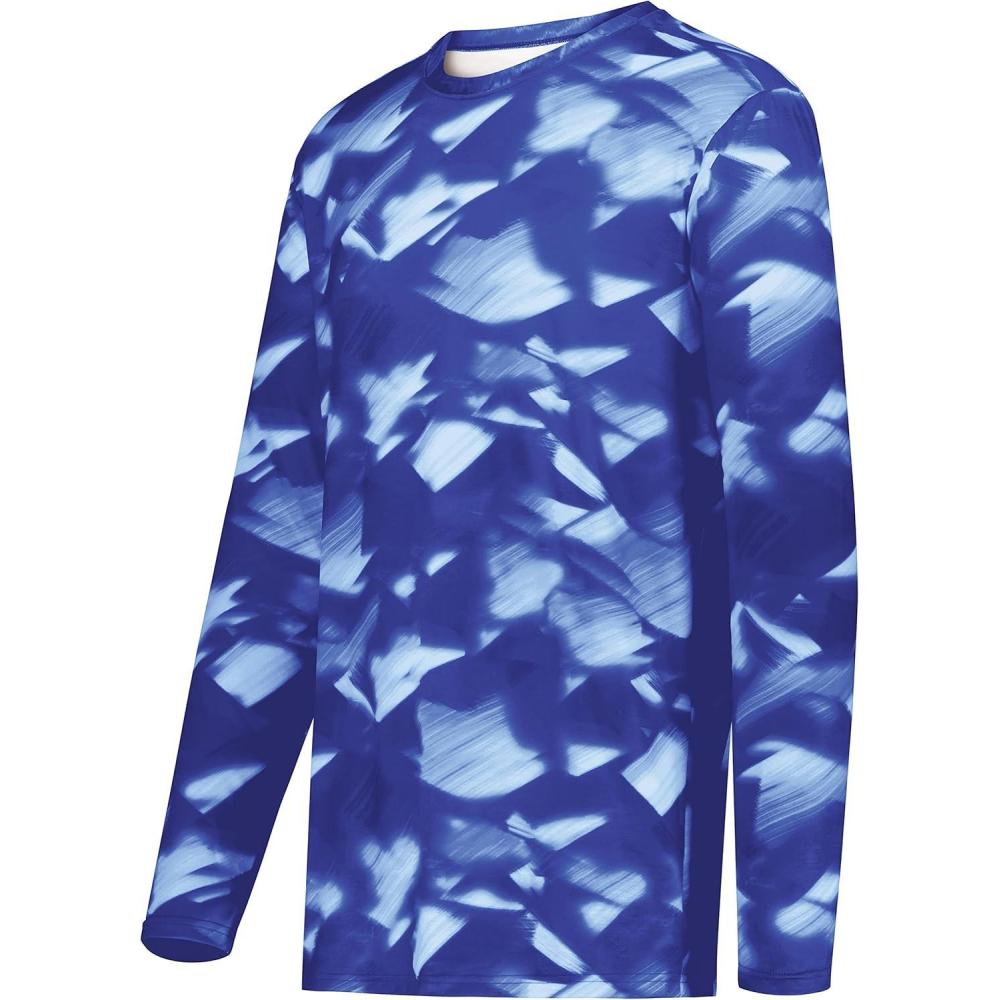 imageHolloway Mens CottonTouch Poly Cloud Long Sleeve TeeRoyal Glacier Print