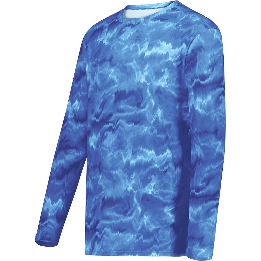 imageHolloway Mens CottonTouch Poly Cloud Long Sleeve TeeRoyal Shockwave Print