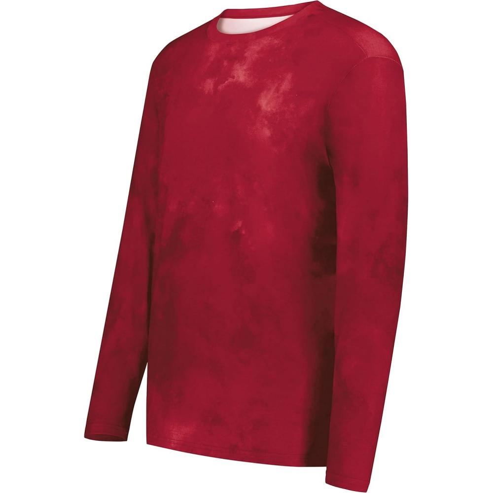 imageHolloway Mens CottonTouch Poly Cloud Long Sleeve TeeScarlet Cloud Print
