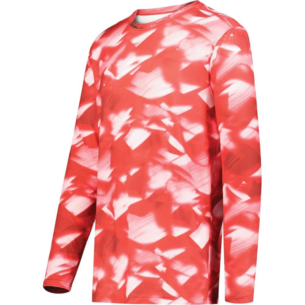 imageHolloway Mens CottonTouch Poly Cloud Long Sleeve TeeScarlet Glacier Print