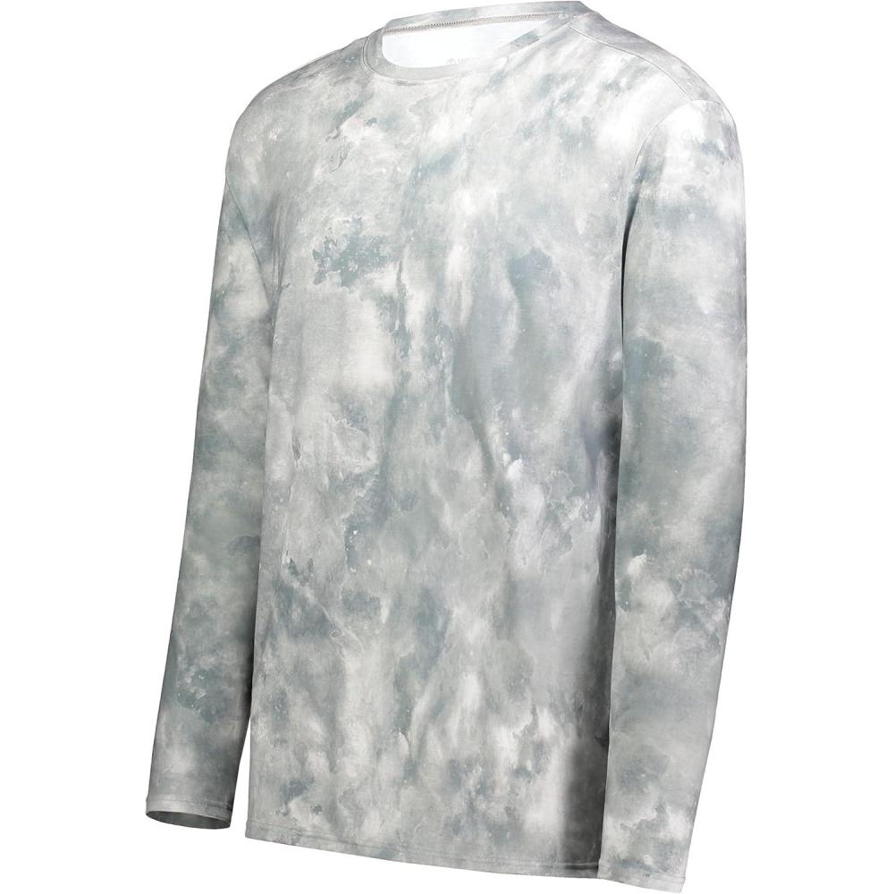 imageHolloway Mens CottonTouch Poly Cloud Long Sleeve TeeSilver Cloud Print