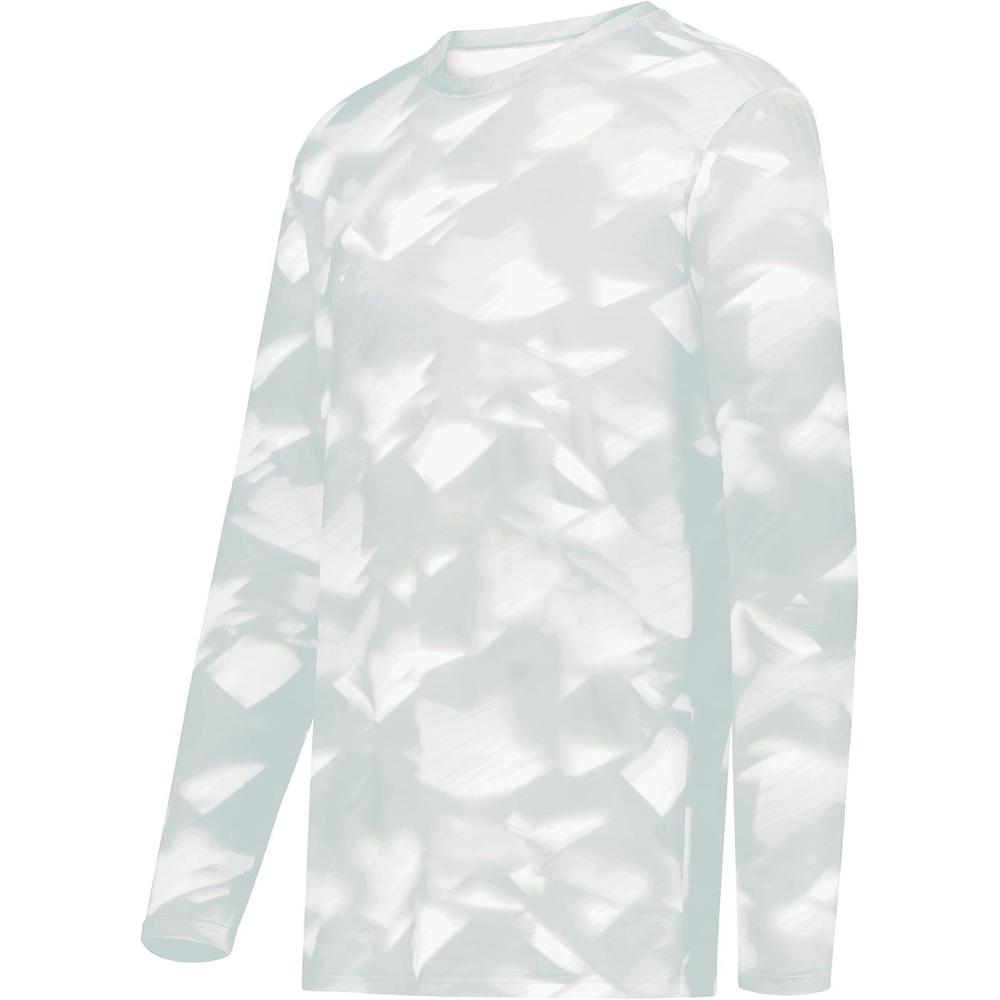 imageHolloway Mens CottonTouch Poly Cloud Long Sleeve TeeSilver Glacier Print