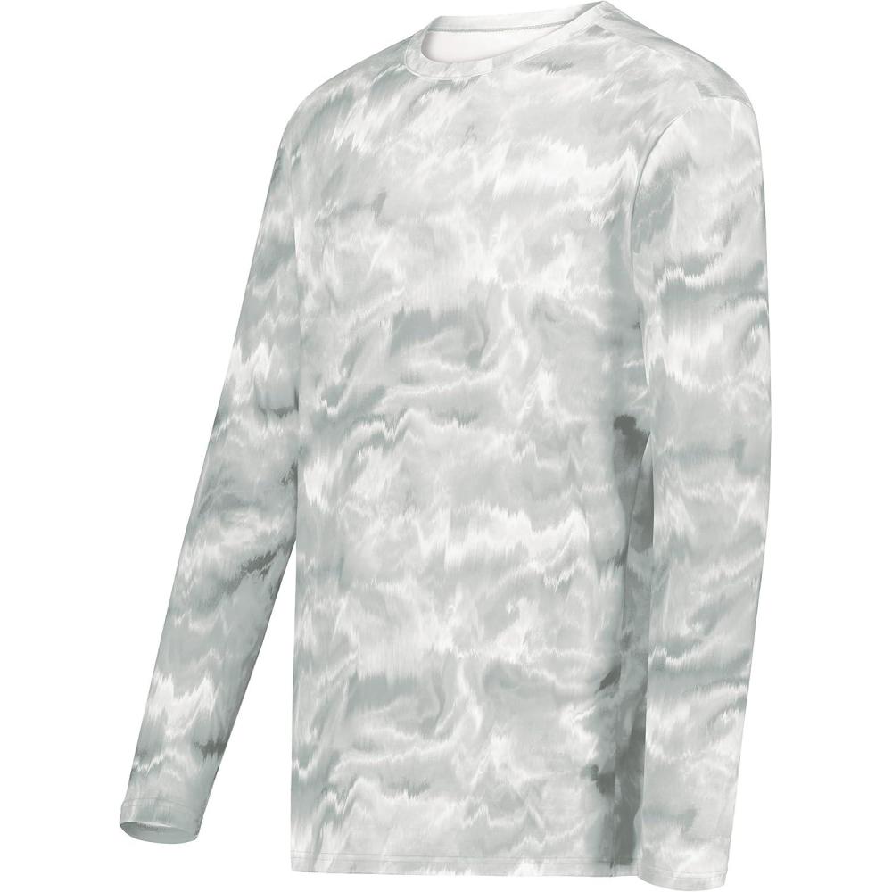 imageHolloway Mens CottonTouch Poly Cloud Long Sleeve TeeSilver Shockwave Print