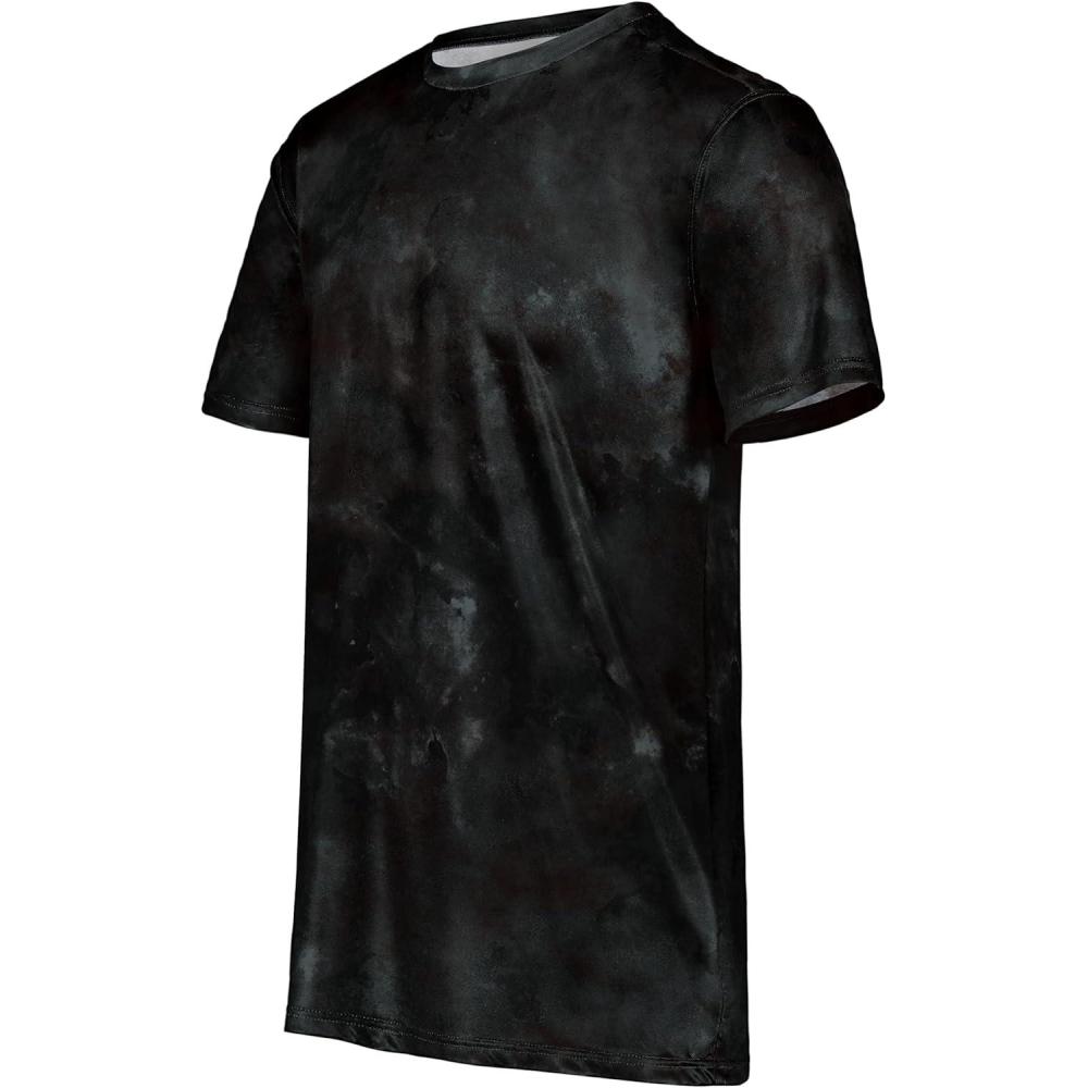 imageHolloway Mens Stock CottonTouch Poly TeeBlack Cloud Print