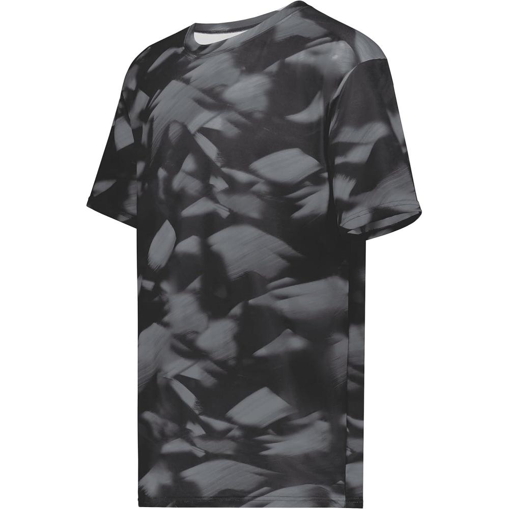 imageHolloway Mens Stock CottonTouch Poly TeeBlack Glacier Print
