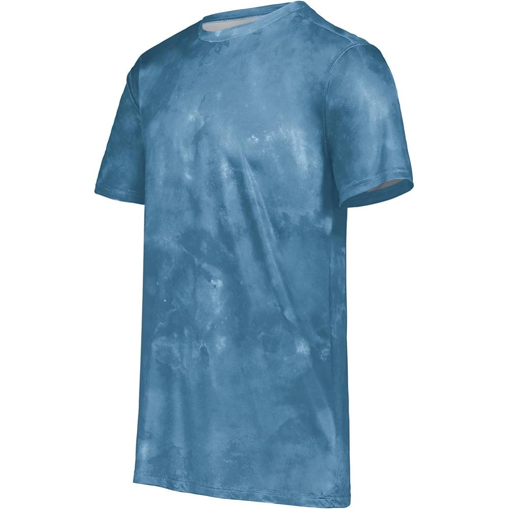 imageHolloway Mens Stock CottonTouch Poly TeeColumbia Blue Cloud Print