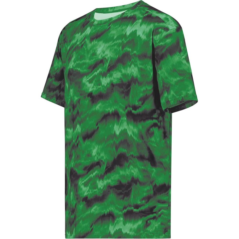 imageHolloway Mens Stock CottonTouch Poly TeeDark Green Shockwave Print