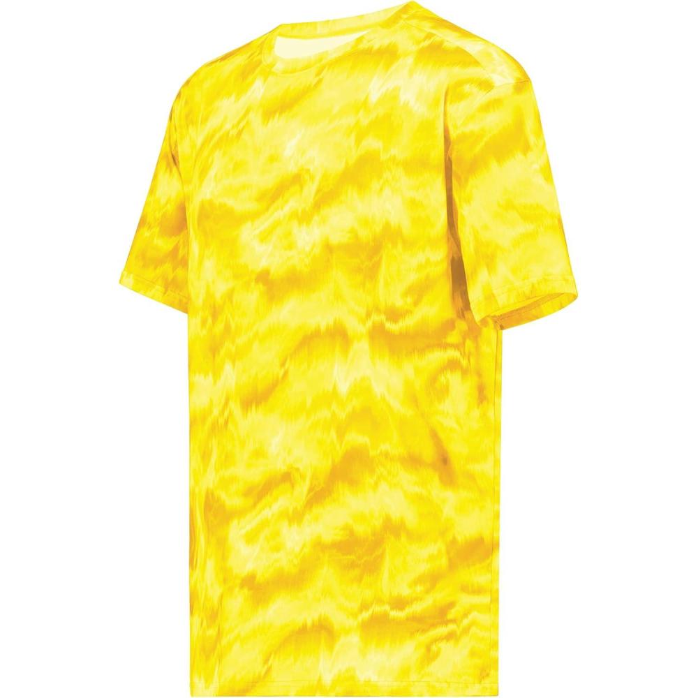 imageHolloway Mens Stock CottonTouch Poly TeeGold Shockwave Print