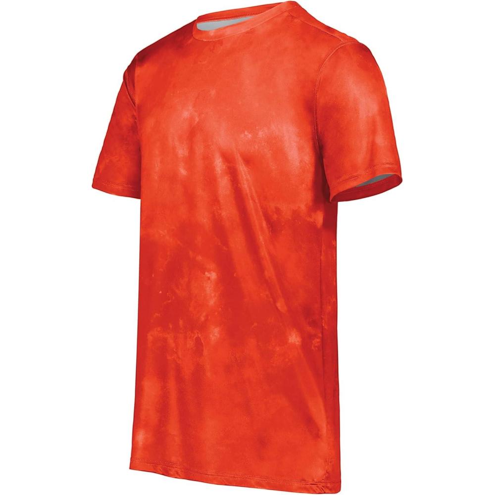 imageHolloway Mens Stock CottonTouch Poly TeeOrange Cloud Print