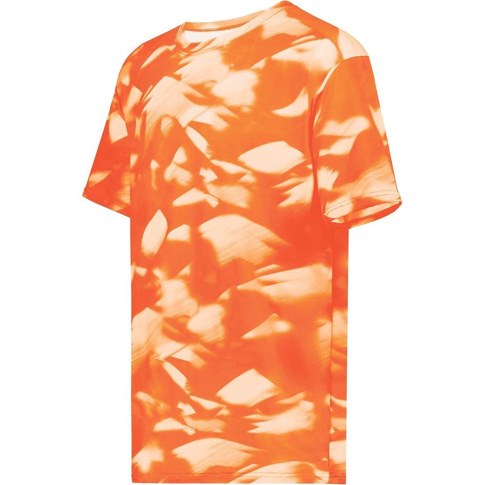 imageHolloway Mens Stock CottonTouch Poly TeeOrange Glacier Print