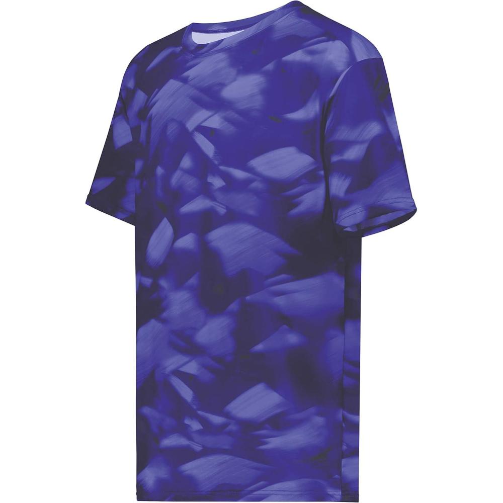 imageHolloway Mens Stock CottonTouch Poly TeePurple Glacier Print