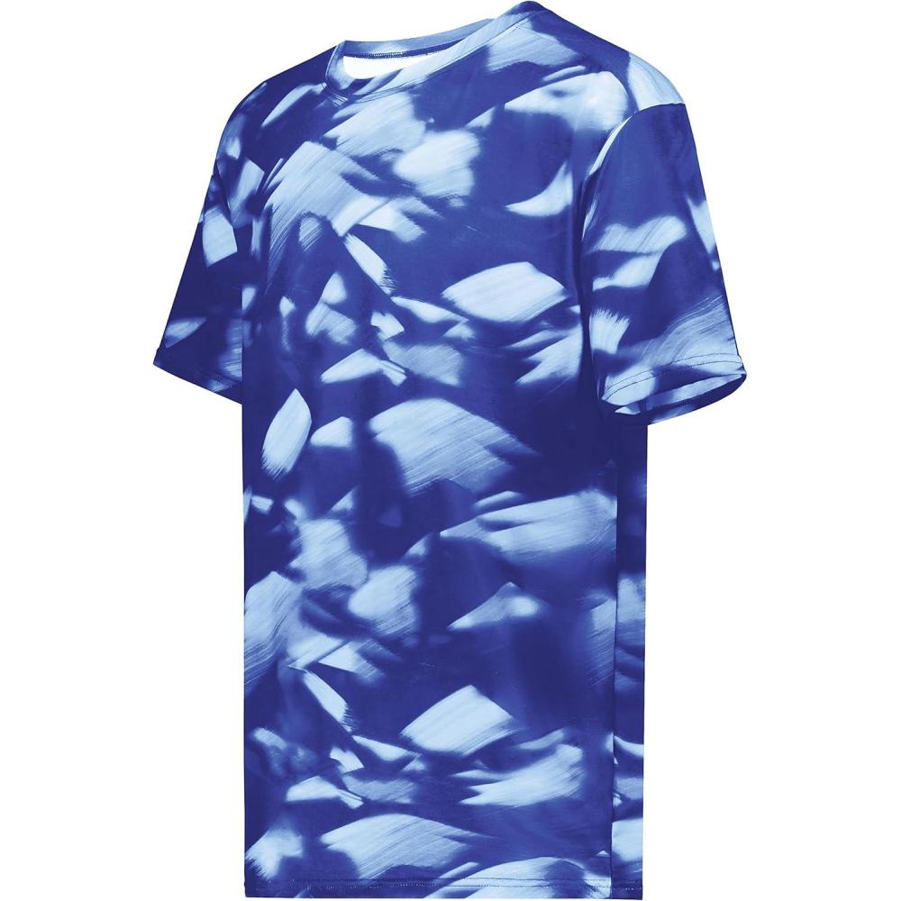 imageHolloway Mens Stock CottonTouch Poly TeeRoyal Glacier Print
