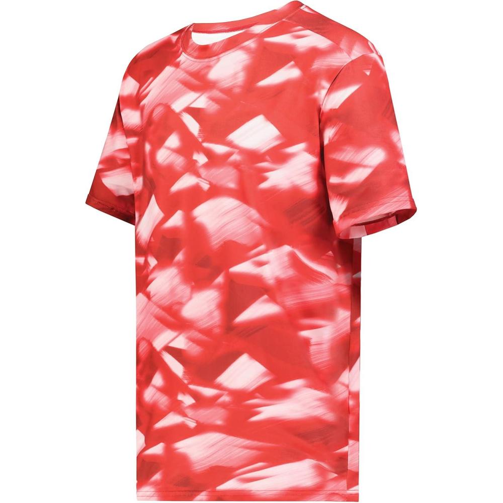 imageHolloway Mens Stock CottonTouch Poly TeeScarlet Glacier Print