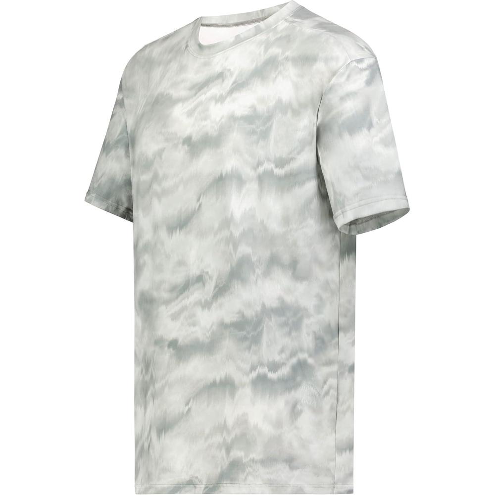 imageHolloway Mens Stock CottonTouch Poly TeeSilver Shockwave Print
