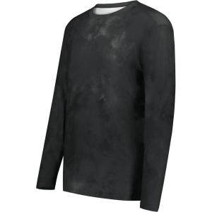Holloway Men’s Cotton-Touch Poly Cloud Long Sleeve Tee(Black Cloud Print)