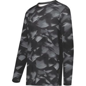 Holloway Men’s Cotton-Touch Poly Cloud Long Sleeve Tee(Black Glacier Print)