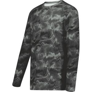 Holloway Men’s Cotton-Touch Poly Cloud Long Sleeve Tee(Graphite Shockwave Print)