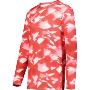 Holloway Men’s Cotton-Touch Poly Cloud Long Sleeve Tee(Scarlet Glacier Print)