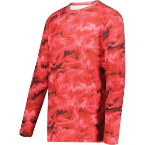 Holloway Men’s Cotton-Touch Poly Cloud Long Sleeve Tee(Shockwave Scarlet)