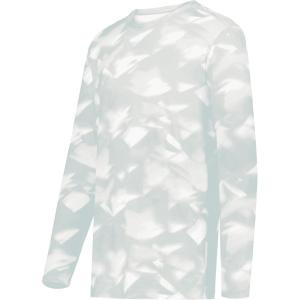 Holloway Men’s Cotton-Touch Poly Cloud Long Sleeve Tee(Silver Glacier Print)