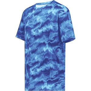 Holloway Men’s Stock Cotton-Touch Poly Tee(Royal Shockwave Print)