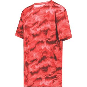 Holloway Men’s Stock Cotton-Touch Poly Tee(Scarlet Shockwave Print)
