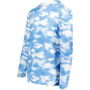 Holloway mens Stock Cotton-touch Poly Hoodie(Columbia Blue Glacier Print)