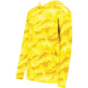 Holloway mens Stock Cotton-touch Poly Hoodie(Gold Shockwave Print)
