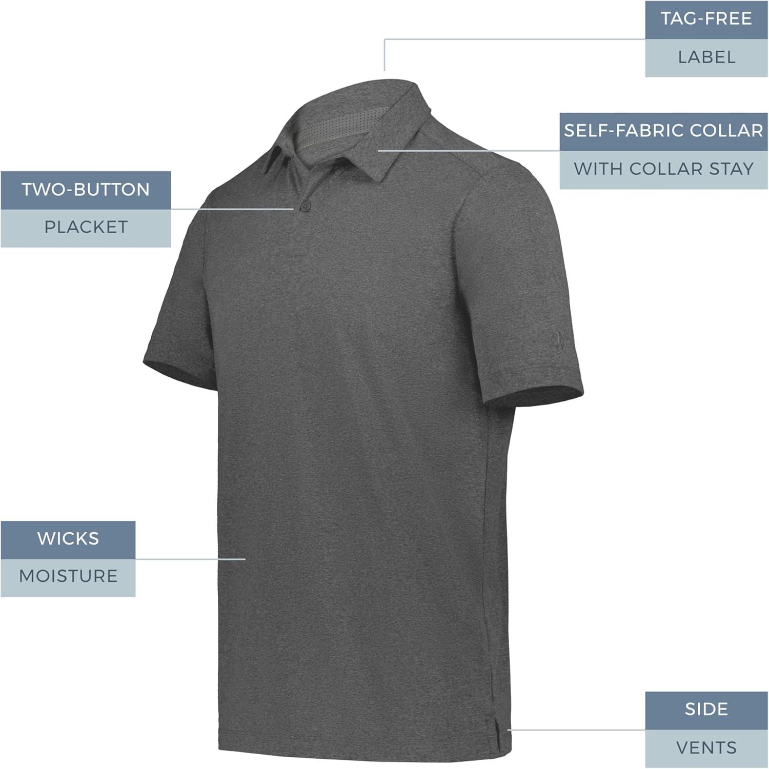 imageHolloway Mens Holloway Ventura PoloCarbon Heather