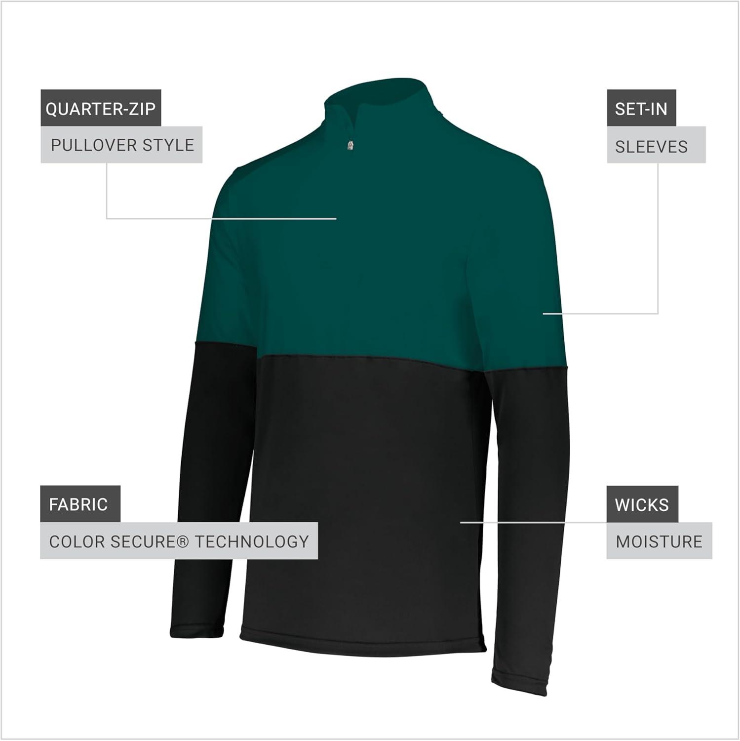 imageHolloway mens Holloway Momentum Team 14 Zip PulloverBlackDark Green