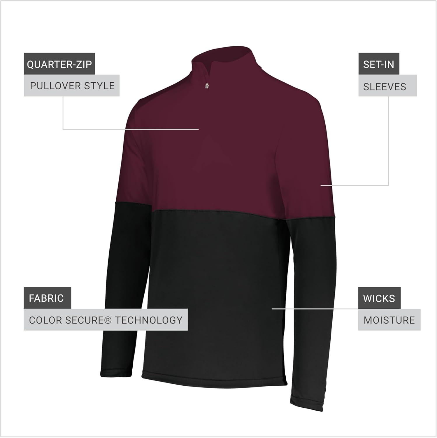imageHolloway mens Holloway Momentum Team 14 Zip PulloverBlackMaroon