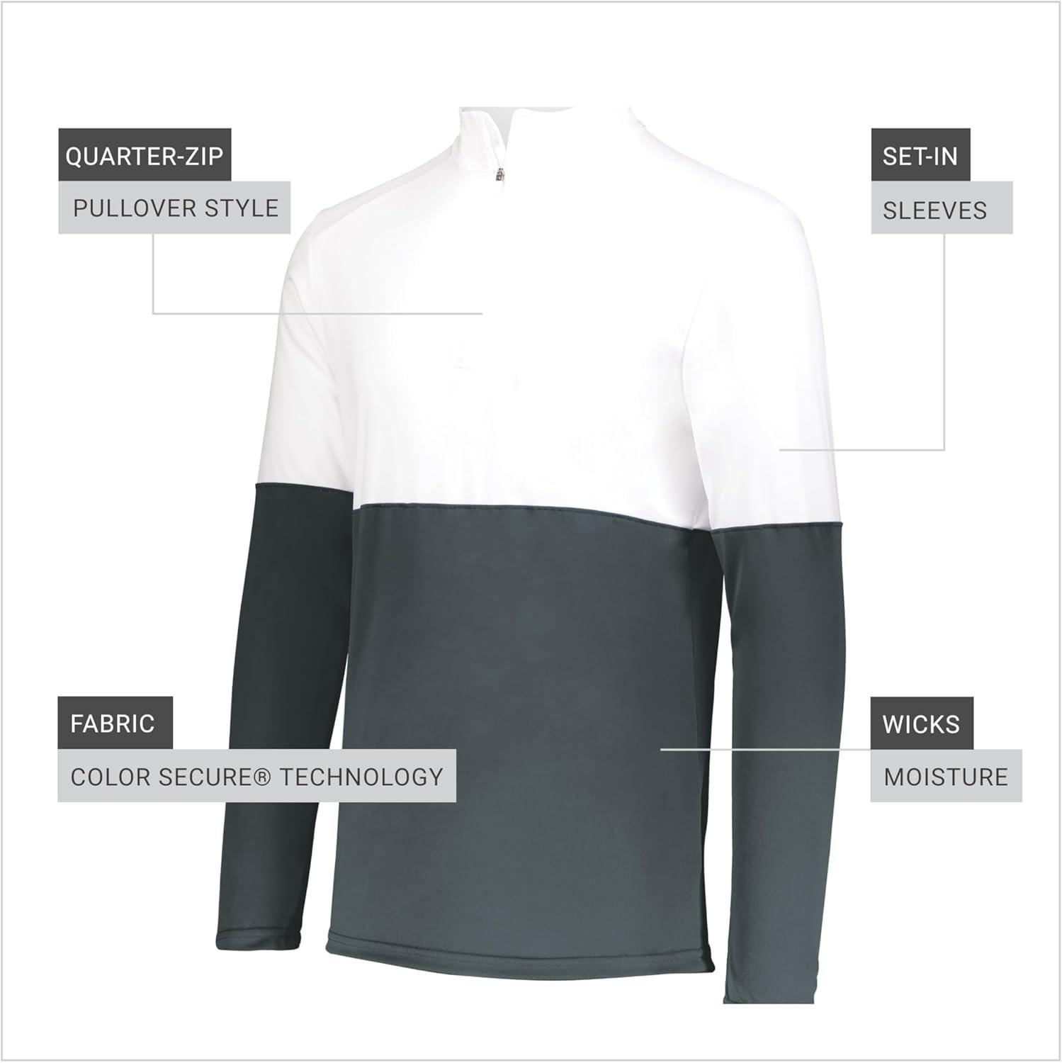 imageHolloway mens Holloway Momentum Team 14 Zip PulloverIronWhite