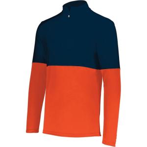Holloway mens Holloway Momentum Team 1/4 Zip Pullover(Orange/Navy)